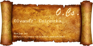Olvasó Csinszka névjegykártya